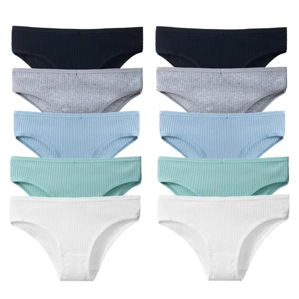 10Pcs 100% Cotton Panties