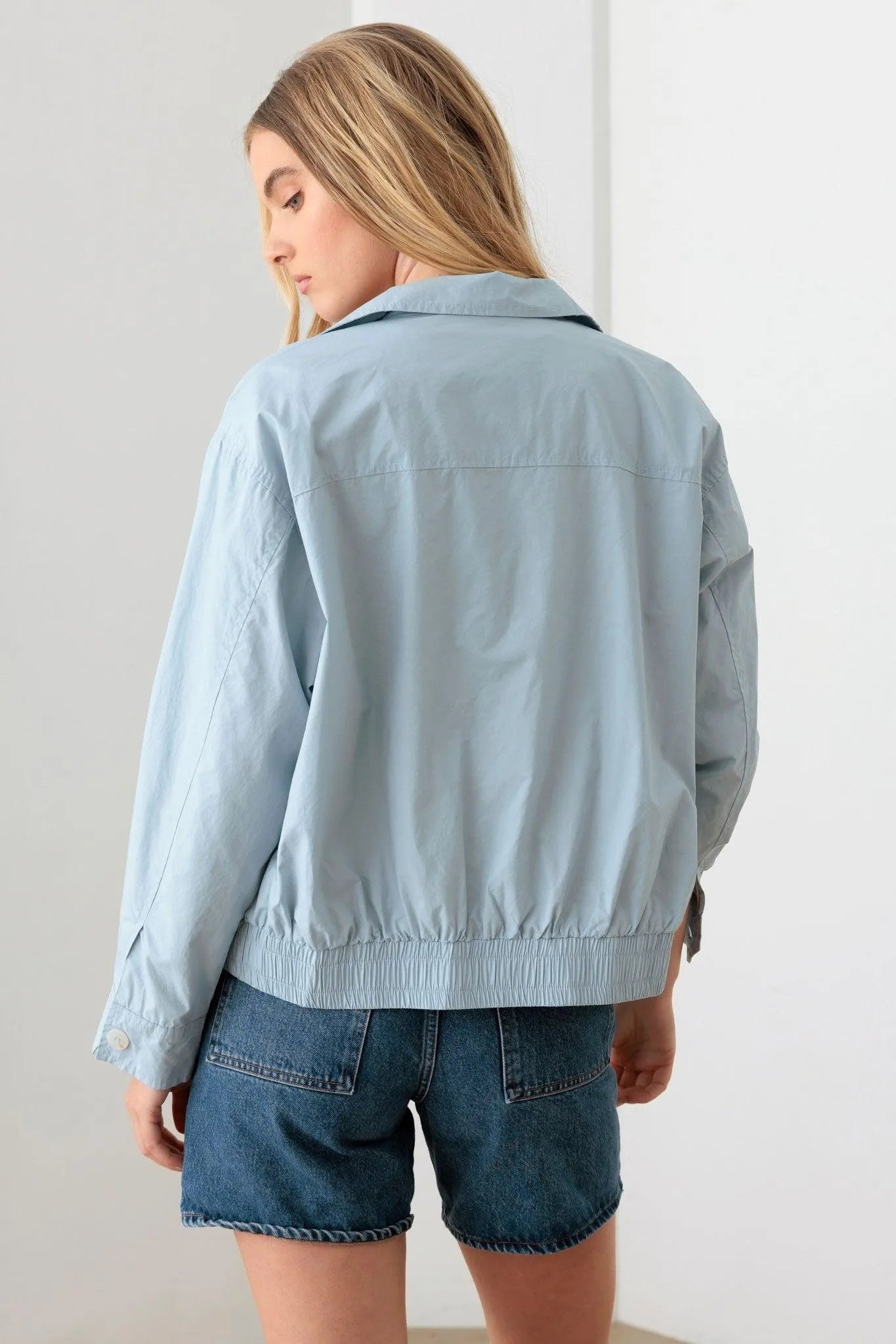 Baby Blue 100% Cotton Zip up Jacket