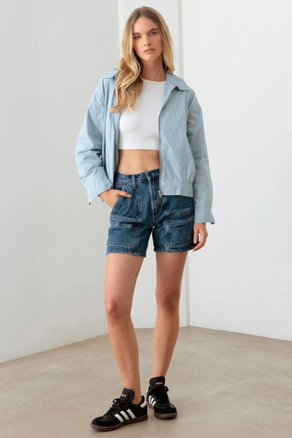 Baby Blue 100% Cotton Zip up Jacket