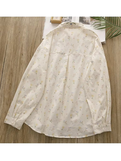 Long Sleeve Blouse W/ Kawaii Embroidery
