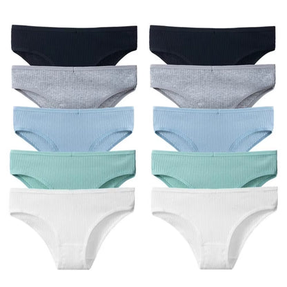 10Pcs 100% Cotton Panties