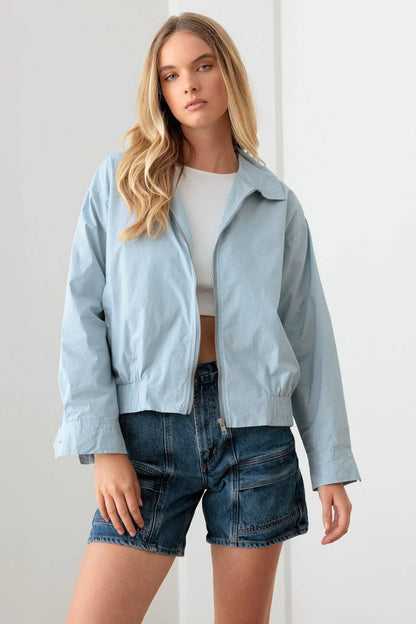 Baby Blue 100% Cotton Zip up Jacket