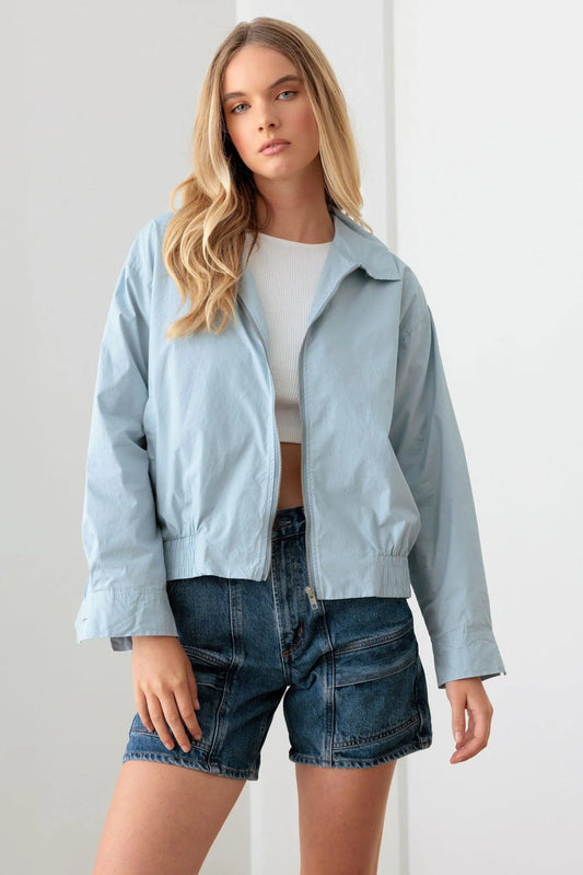Baby Blue 100% Cotton Zip up Jacket
